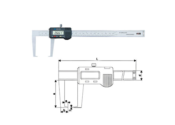 Flat Head 0-500mm/0-20" External Groove Caliper for Step Groove & Retaining Ring Measurement