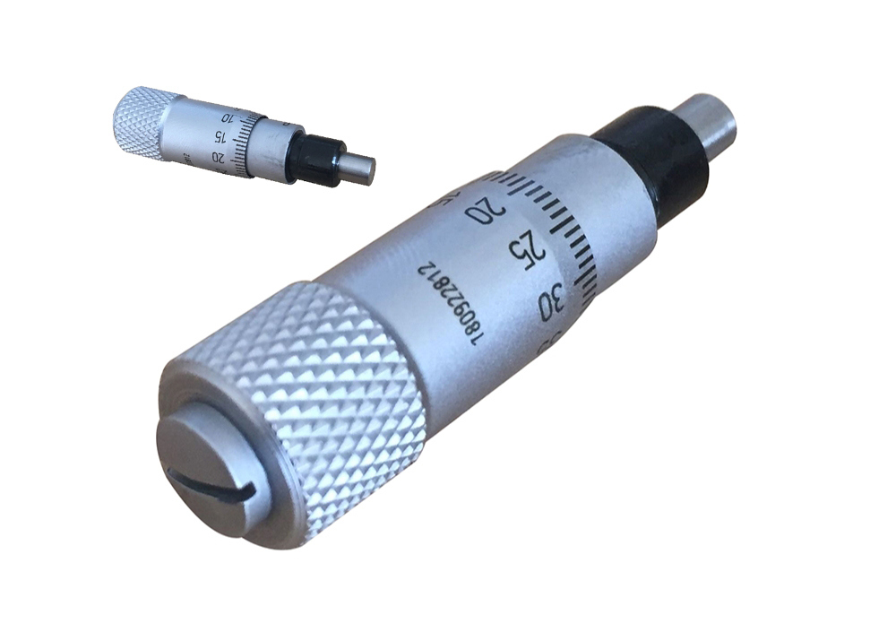 Micrometer Head 0-0.25" Range 0.001" Graduation ±0.0002" Accuracy Flat Face Plain Thimble