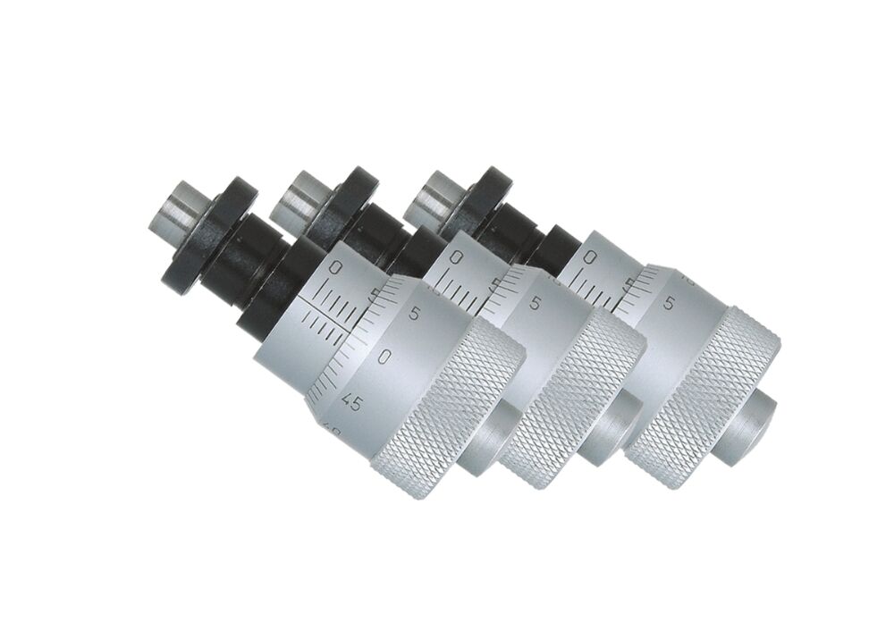 0.001" Graduation Large Diameter Thimble Micrometer Head 0-0.25" Range Ball Face with Clamp Nut