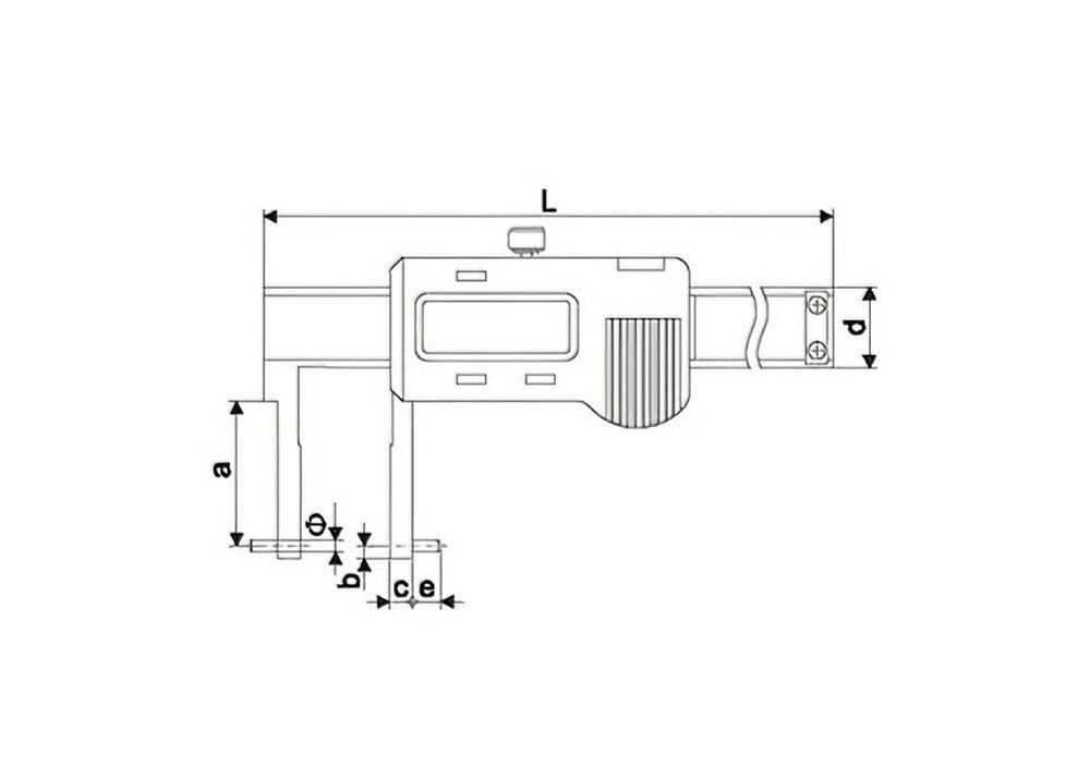 25-200mm/1-8'' Cylindrical Head Internal Groove Digital Caliper 0.01mm High Precision Stainless Steel