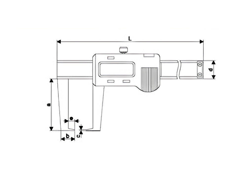 Flat Head 0-500mm/0-20" External Groove Caliper for Step Groove & Retaining Ring Measurement